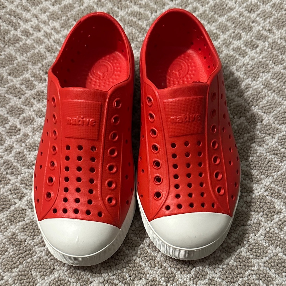 Native Kids Sneakers - Bold Red and Classic White